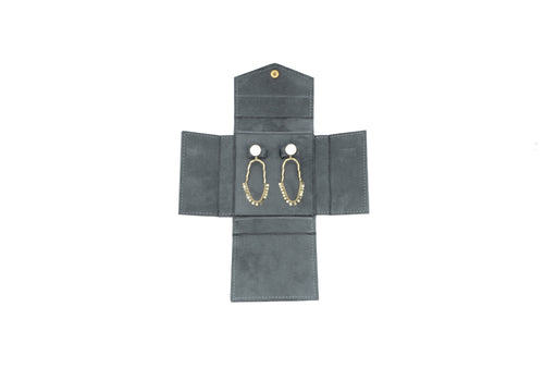 Ultra Suede Grey Earring Folder