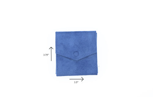 Ultra Suede Blue Earring Folder