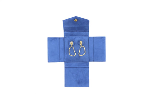 Ultra Suede Blue Earring Folder