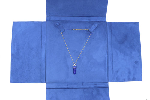 Ultra Suede Blue Necklace Folder (Large)