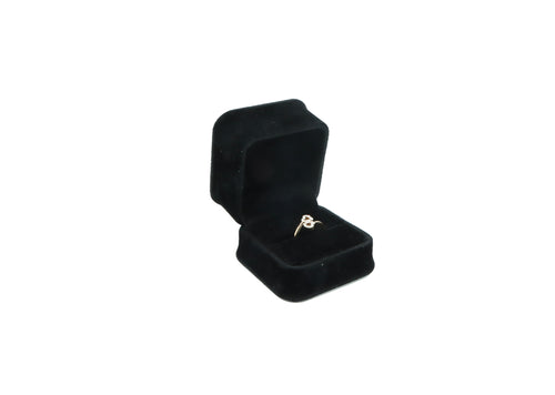 Ornate Black Euro Suede Ring Box