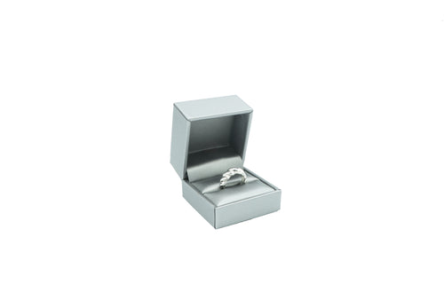 Lux Silver Leatherette Earring Box