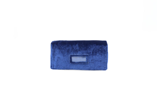 Italian Blue Velveteen Mini Travel Roll