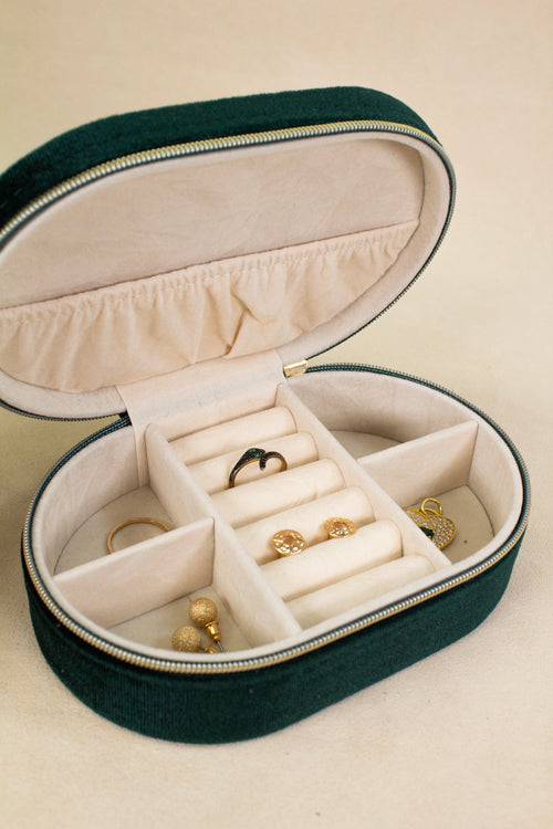 Emerald Velvet Jewelry Box