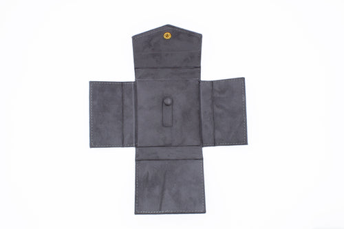 Ultra Suede Grey Ring Folder
