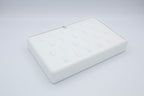 White Leatherette 22 Ring Tray