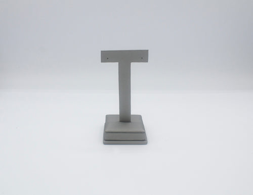 Grey Leatherette T-Bar Earring Stand (Large)