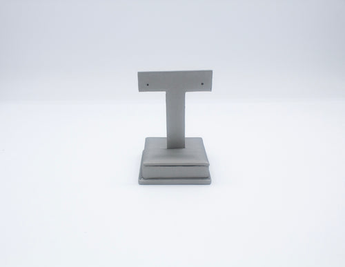 Grey Leatherette T-Bar Earring Display (Small)