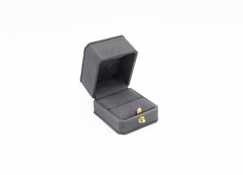 Nabuka Leather Dark Grey Slot Ring Box