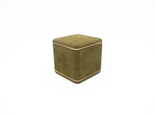 Enchanted Suede Olive Green Ring Box