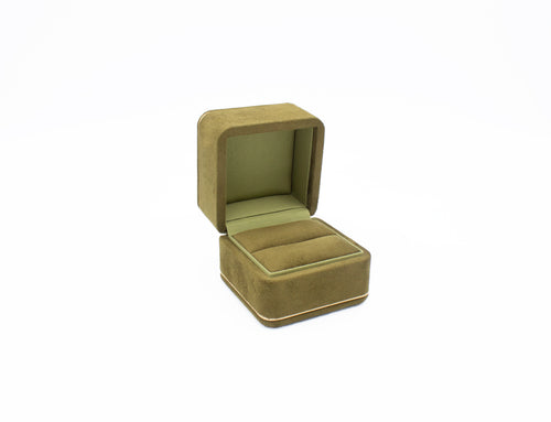 Enchanted Suede Olive Green Ring Box