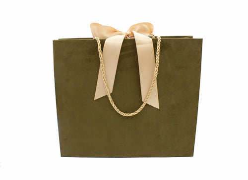 Enchanted Suede Olive Green Gift Bag