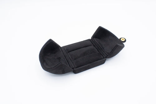 Deluxe Euro Suede Black Double Ring Box