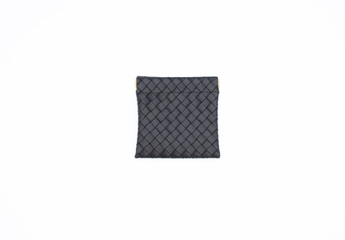 Intercciato Weave Black Pouch