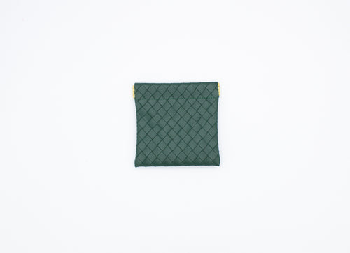 Intercciato Weave Dark Green Pouch