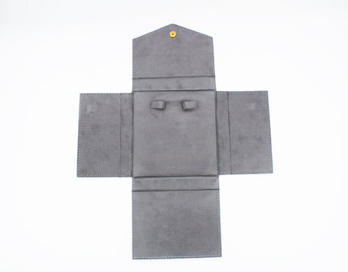 Ultra Suede Grey Earring Folder (Large)
