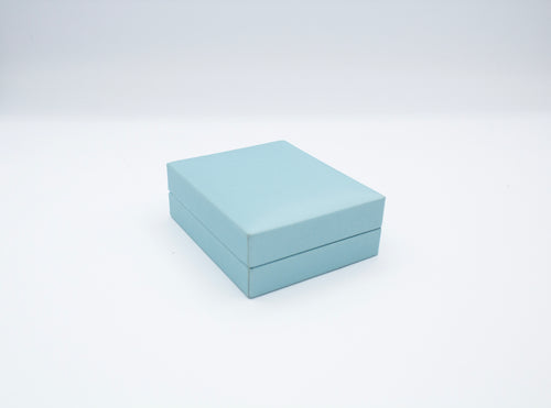 Lux Light Blue Leatherette Pendant/Earring Box