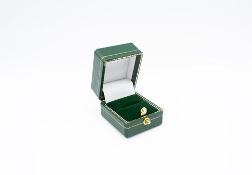 Mini Leatherette Green Ring Box