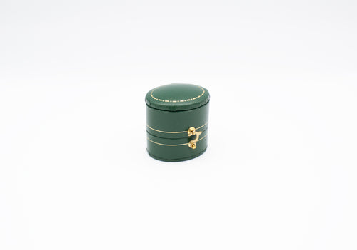 Mini Oval Leatherette Green Box
