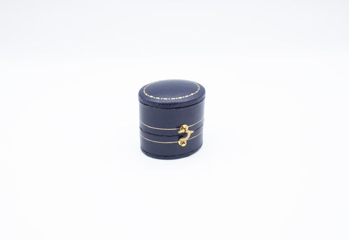 Mini Oval Leatherette Blue Box