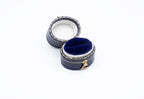 Mini Oval Leatherette Blue Box