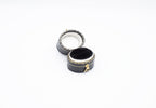 Mini Oval Leatherette Black Ring Box