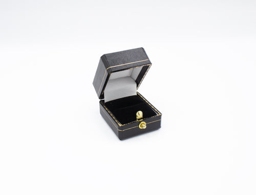 Mini Leatherette Black Ring Box