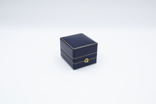 Mini Leatherette Blue Ring Box