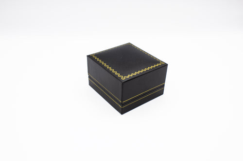 Leatherette Look Black Earring T-Box