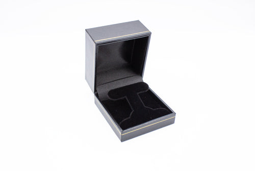 Leatherette Look Black Earring T-Box