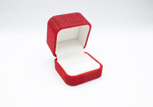 Red Crystal Ring Box