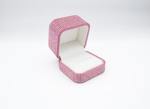 Pink Crystal Ring Box