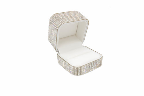 Silver Crystal Ring Box