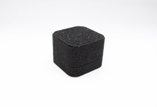 Black Crystal Ring Box