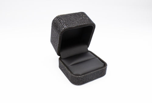 Black Crystal Ring Box
