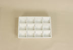 White Leatherette 22 Ring Tray