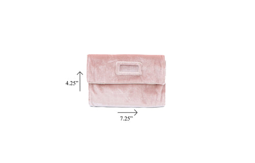 Italian Pink Velveteen Mini Travel Roll