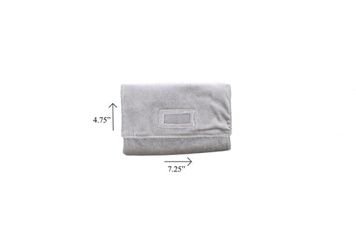 Italian Grey Velveteen Mini Travel Roll