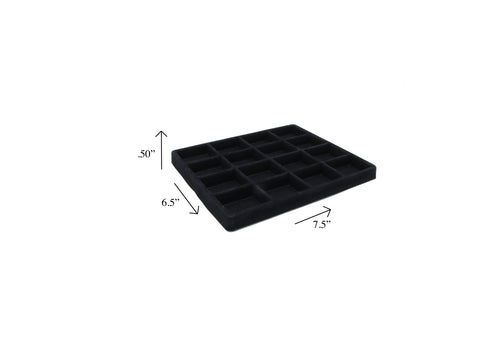 Black Plastic 16 Square Half Size Insert