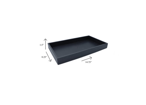 1.5" Black Plastic Utility Tray