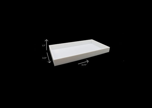 1.5" White Plastic Utility Tray