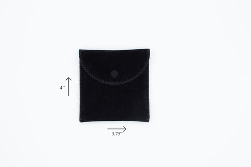 Black Button Snap Pouch (3.75x4)