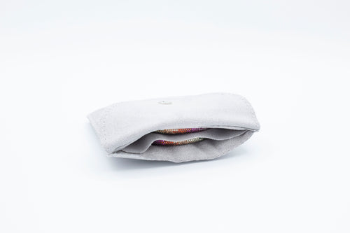 Grey Button Pocket Snap Pouch (3.74x4)