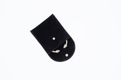 Black Button Snap Pouch (3.75x4)