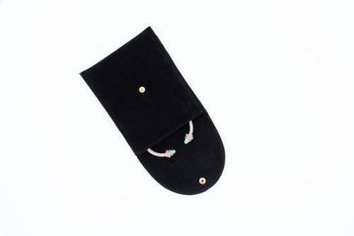 Black Button Snap Pouch  (4.25x5)