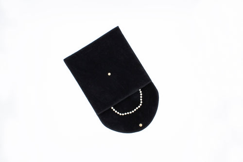 Black Button Snap Pouch with Inside Snaps (7.75x8)