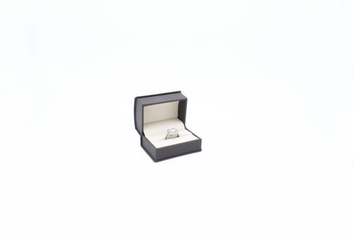 Satin Finish Brown Double Ring Box