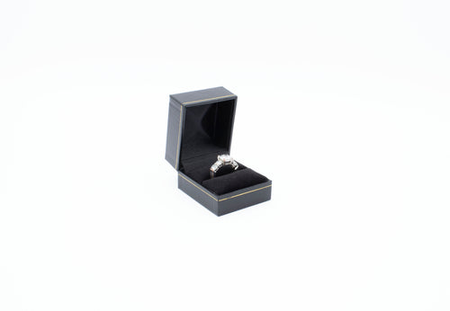 Leatherette Look Black Ring Box