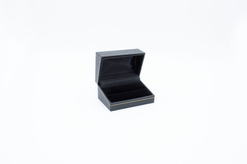 Leatherette Look Black Double Ring Box