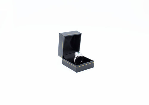 Leatherette Black Clip Ring Box